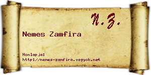 Nemes Zamfira névjegykártya